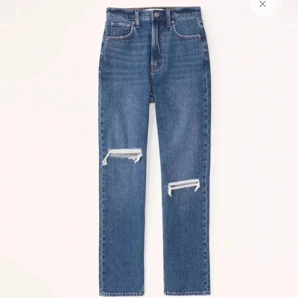 Abercrombie & Fitch Curve Love Ankle Straight Ultra High Rise Jeans (35/20r) NWT - Picture 1 of 5
